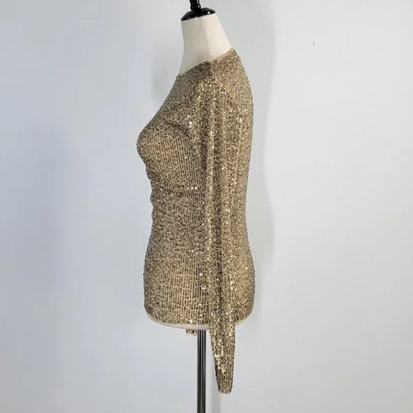 FREE PEOPLE INTIMATELY gold rush long sleeve top Sz XS NEW - Picture 6 of 11